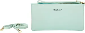 PORRASSO Touch Screen Crossbody Phone Bag Fashion Wallet Women's Shoulder Bag Clutch Wristlet Bag PU Purse for Party Wedding Travelling Green