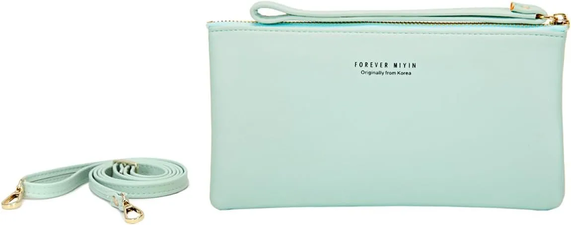 PORRASSO Touch Screen Crossbody Phone Bag Fashion Wallet Women's Shoulder Bag Clutch Wristlet Bag PU Purse for Party Wedding Travelling Green