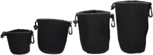 Professional Camera Lens Pouch 4pcs Waterproof Slr Lens Bag Belt Hooks Sturdy Neoprene Case for