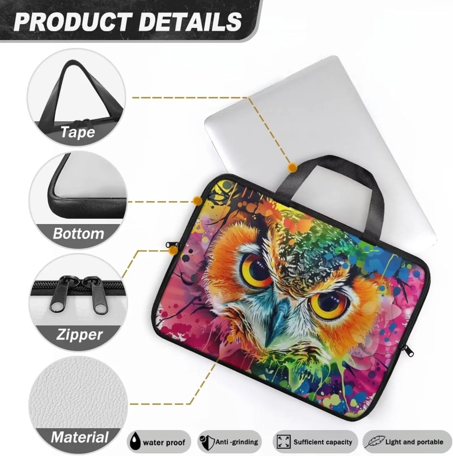 PU Leather Laptop Bag Design for Business Professional Commuter, Protective Sleeve Fits Laptop