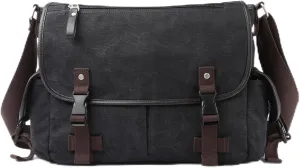 Retro Crossbody Messengers Bags Travel Canvas Messenger for Men Vintage Satchel Multiple Pockets Classic