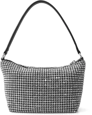 Rhinestone Purse Silver Evening Bag Sparkly Purse Silver Bags for Women