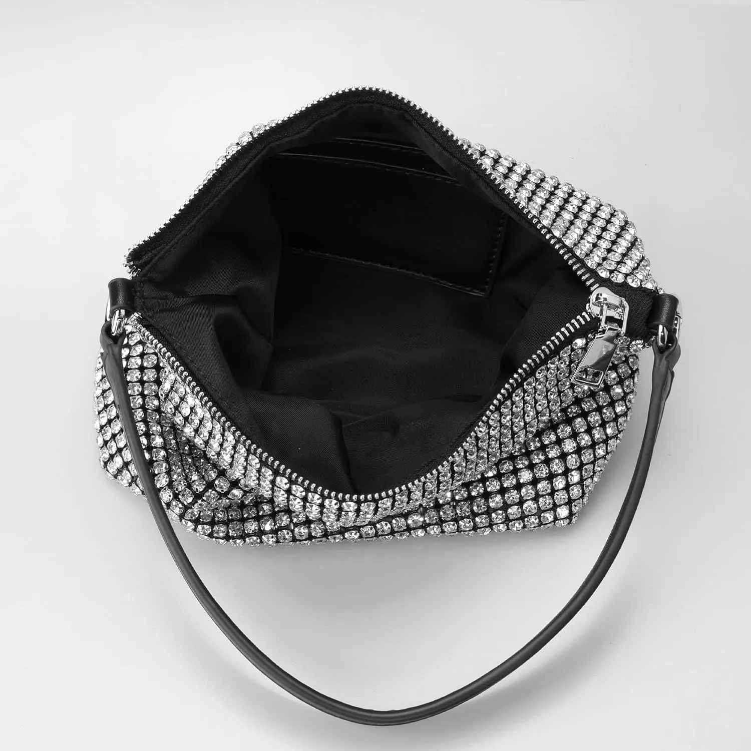Rhinestone Purse Silver Evening Bag Sparkly Purse Silver Bags for Women