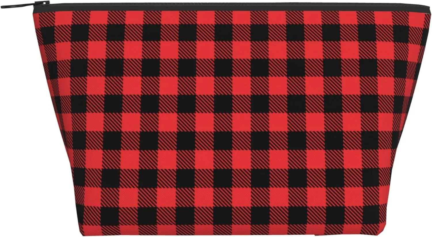 RIMENCH Ladies Makeup Bags Waterproof Toiletry Pouch With Zipper Cosmetic Bag For Travel, Gym Roomy Christmas Tartan Red Black Buffalo Check Plaid Stationery Bag