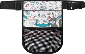 Rnyleeg Fanny Pack with Tape Holder for Nurse,Nursing Waist Pack Adjustable Belt Tool Nurse Fanny Bag for Work Kit Practical Waist Bag,Cat Doctor Print