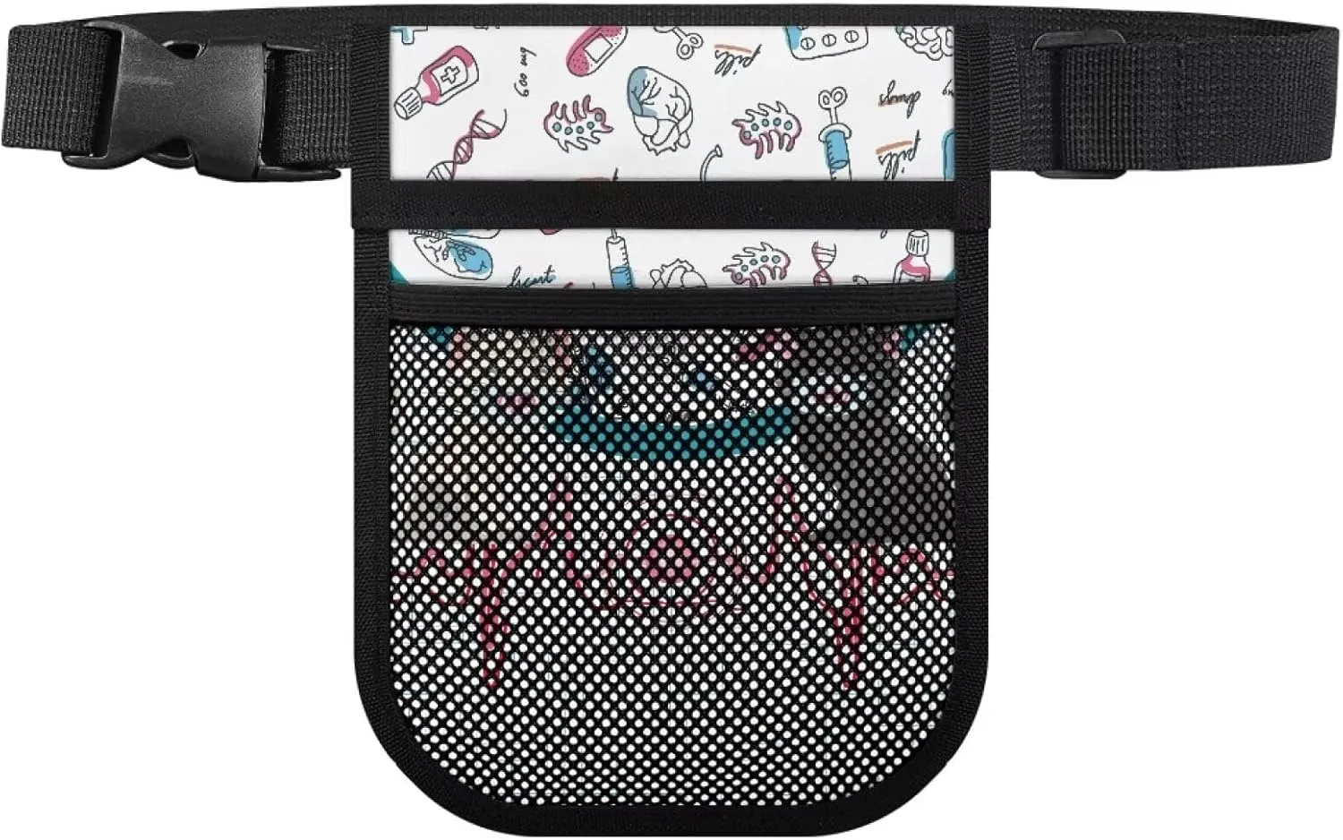 Rnyleeg Fanny Pack with Tape Holder for Nurse,Nursing Waist Pack Adjustable Belt Tool Nurse Fanny Bag for Work Kit Practical Waist Bag,Cat Doctor Print