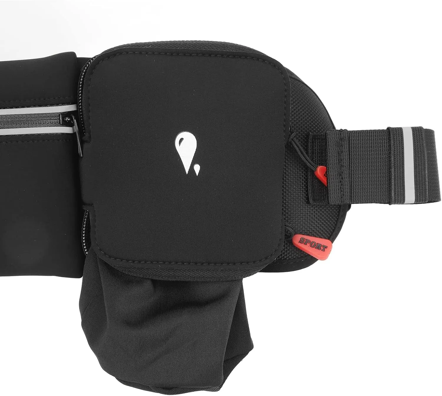 Running Waist Belt Hydration Belt with Water Bottle Holder & Running Pouch Belt, Great for Hiking and Fitness Compact and Convenient Running Waist Pack and Bag (Black)