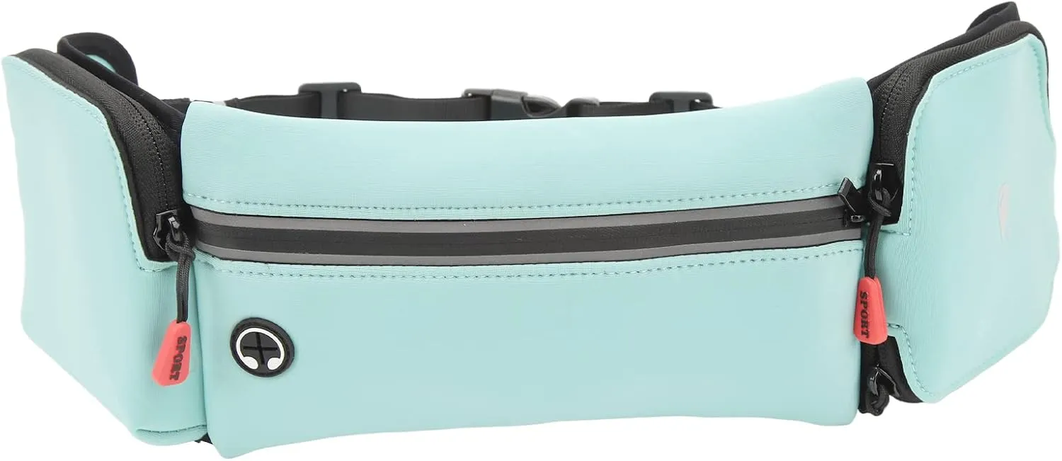 Running Waist Belt Hydration Belt with Water Bottle Holder & Running Pouch Belt, Great for Hiking and Fitness Compact and Convenient Running Waist Pack and Bag (Sky Blue)