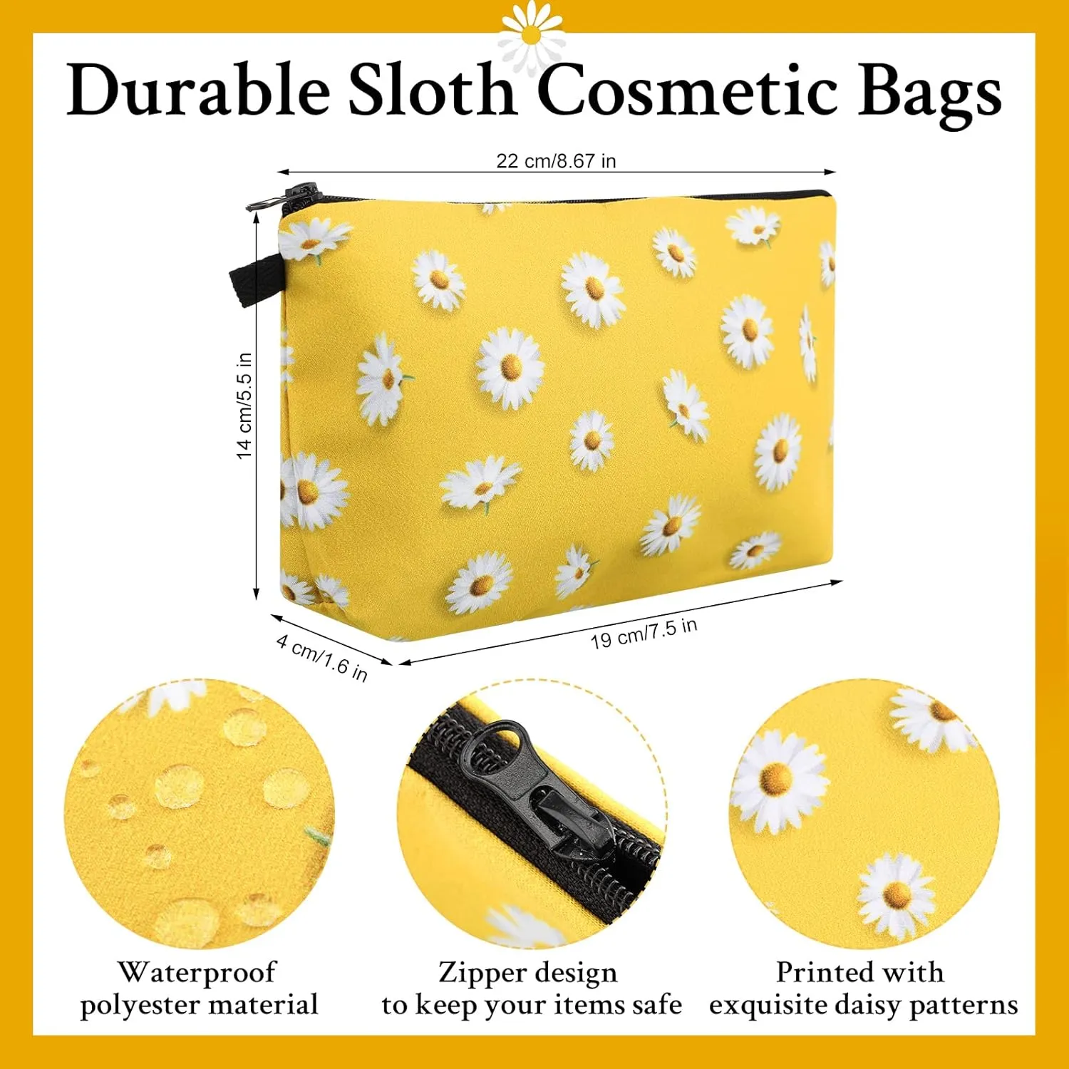 Sanwuta 12 Pieces Cosmetic Makeup Bags Printed Roomy Toiletry Waterproof Beauty Bag Organizer Pouches with Zipper Makeup Accessories for Women(Flower Style)