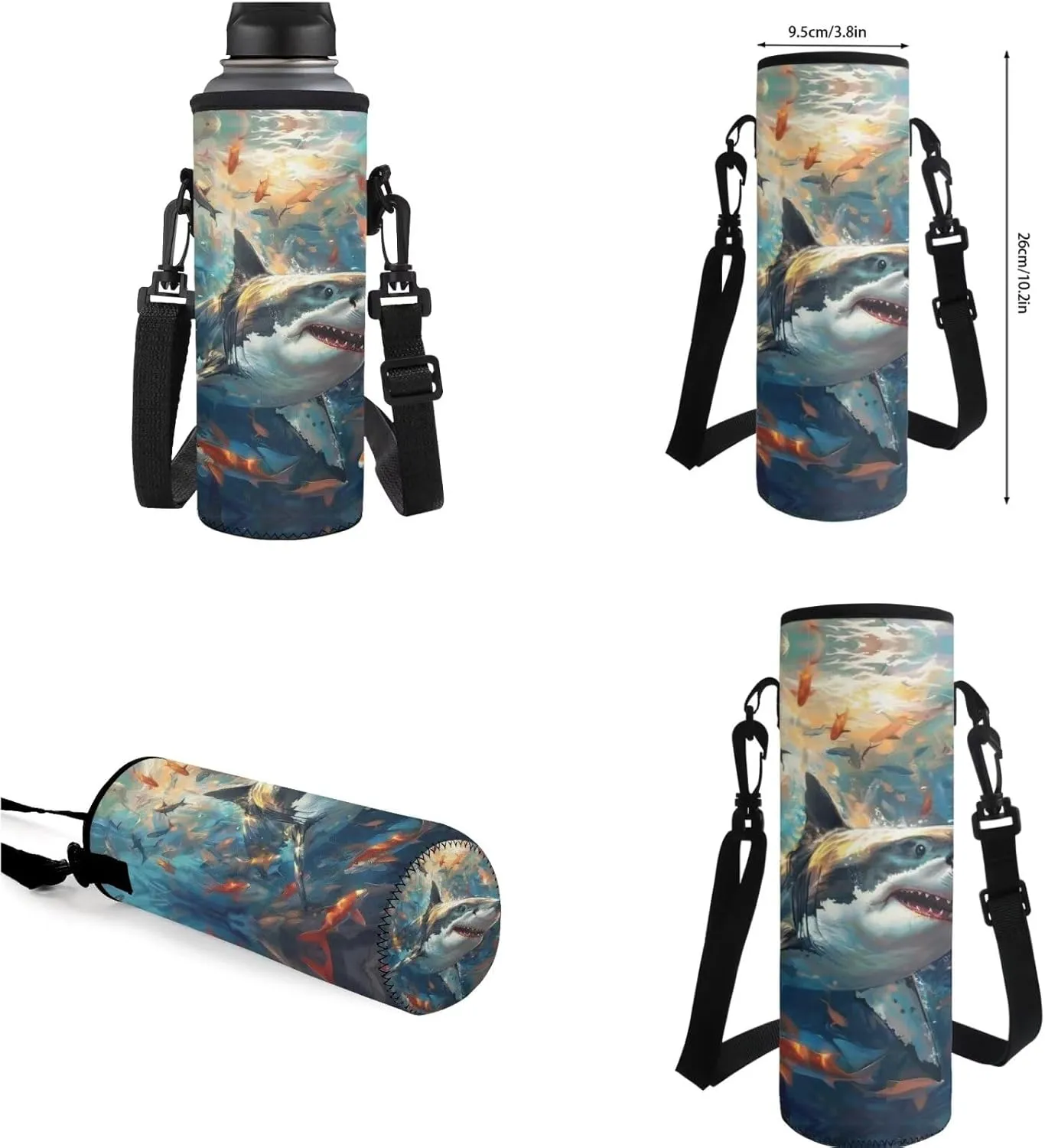 Shark Print Backpacks for Boys with Lunch Box Cute Bookbag for Teen Girls Practical Insulated Lunch Bag for Secondary Schools Junior Middle School
