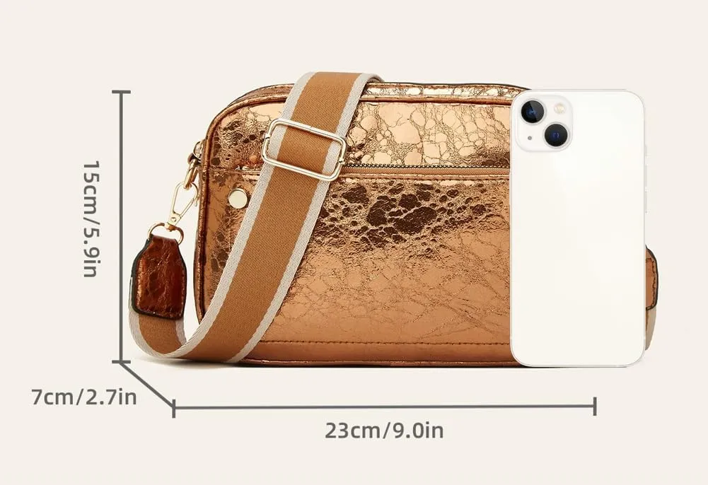 Shiny Leather Bags for Women on Trend Shoulder Bag Crossbody Bag Satchel Versatile Purses for Work Travel 2024