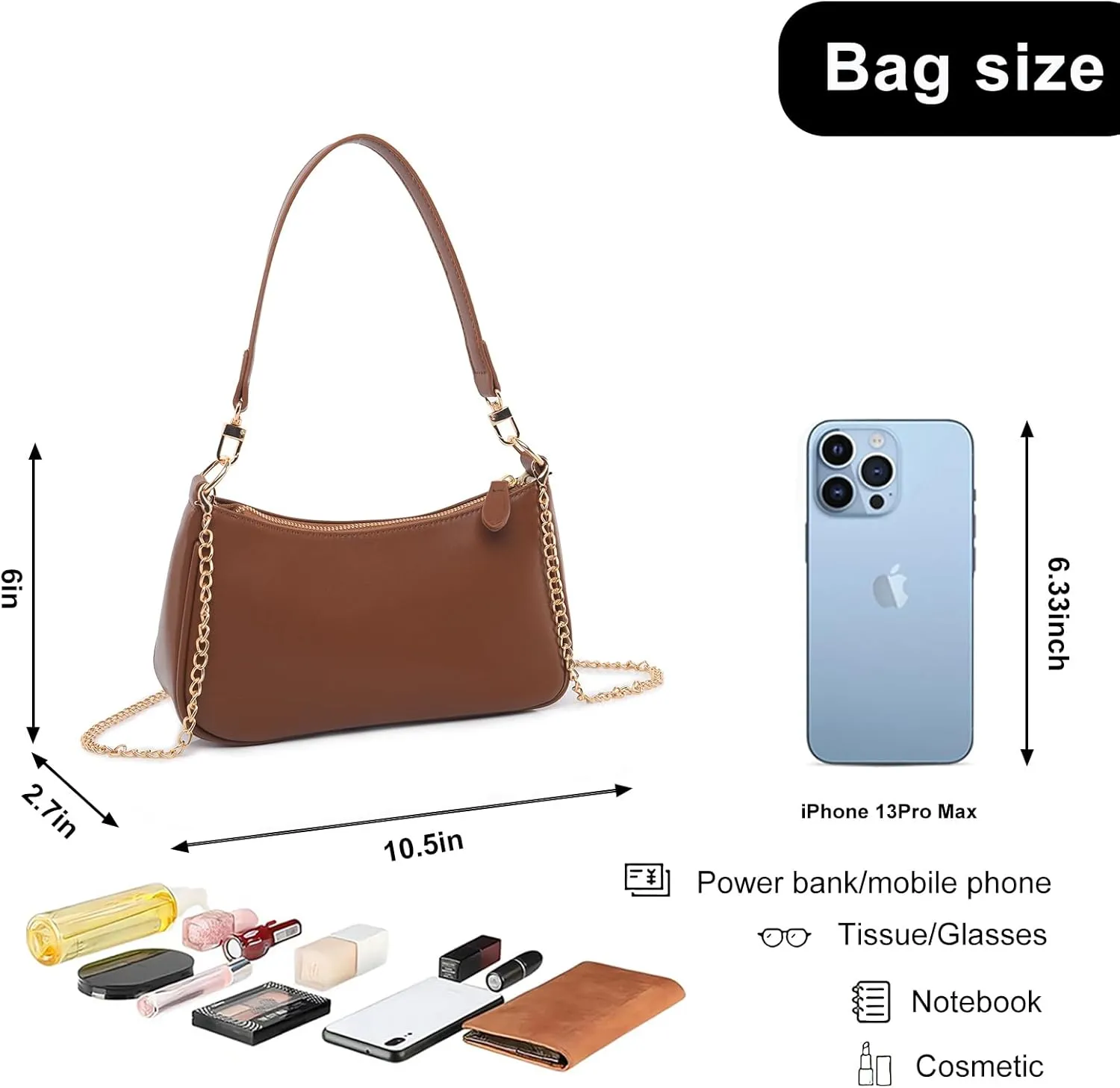 Shoulder Bag for women Crossbody Bags Retro Classic Small Hobo Purse Clutch Tote Handbags with Zipper Closure