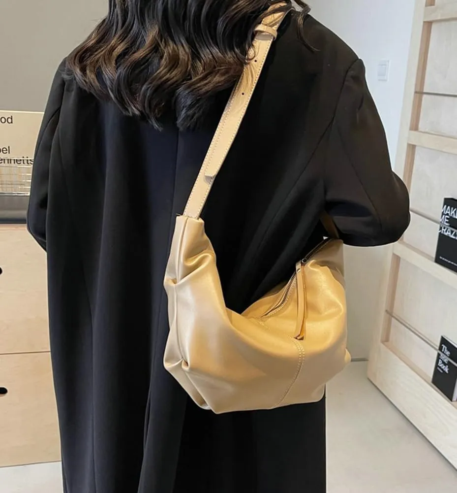 Shoulder Bag for Women Retro Crossbody Bags Y2K Trendy Purse Vegan Leather Hobo Handbags Removable Strap
