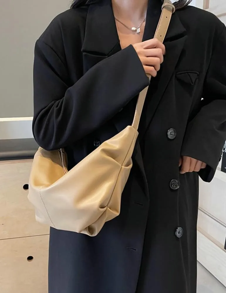 Shoulder Bag for Women Retro Crossbody Bags Y2K Trendy Purse Vegan Leather Hobo Handbags Removable Strap
