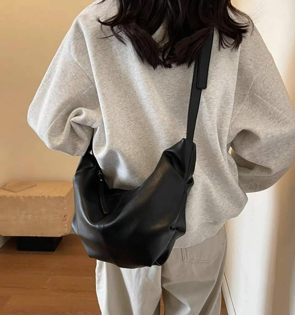 Shoulder Bag for Women Retro Crossbody Bags Y2K Trendy Purse Vegan Leather Hobo Handbags Removable Strap
