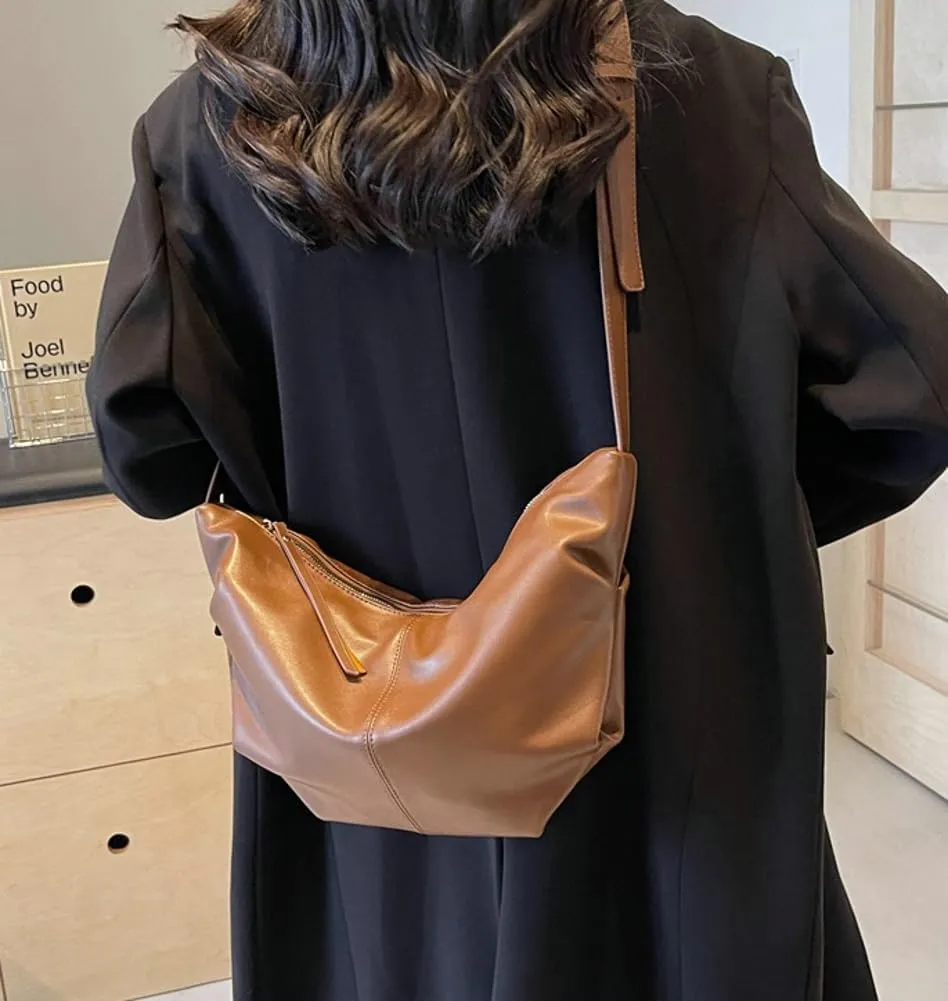 Shoulder Bag for Women Retro Crossbody Bags Y2K Trendy Purse Vegan Leather Hobo Handbags Removable Strap