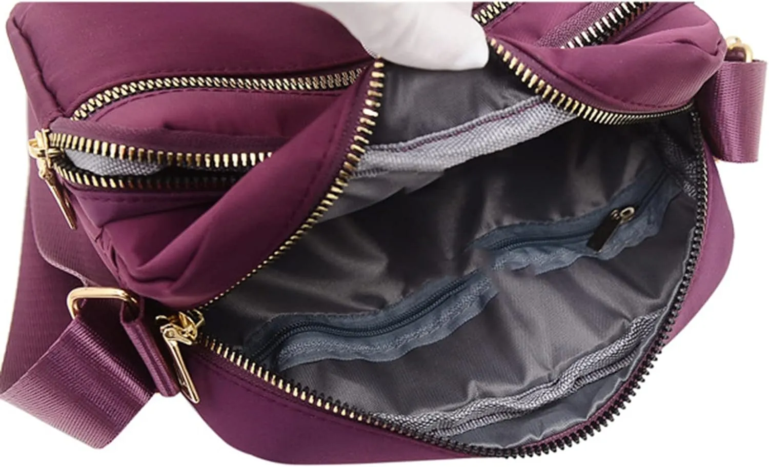 Shoulder Bag Men Women Classic Small Nylon Crossbody Bag Phone Purse Ladies Lightweight Messenger (Purple, One Size)