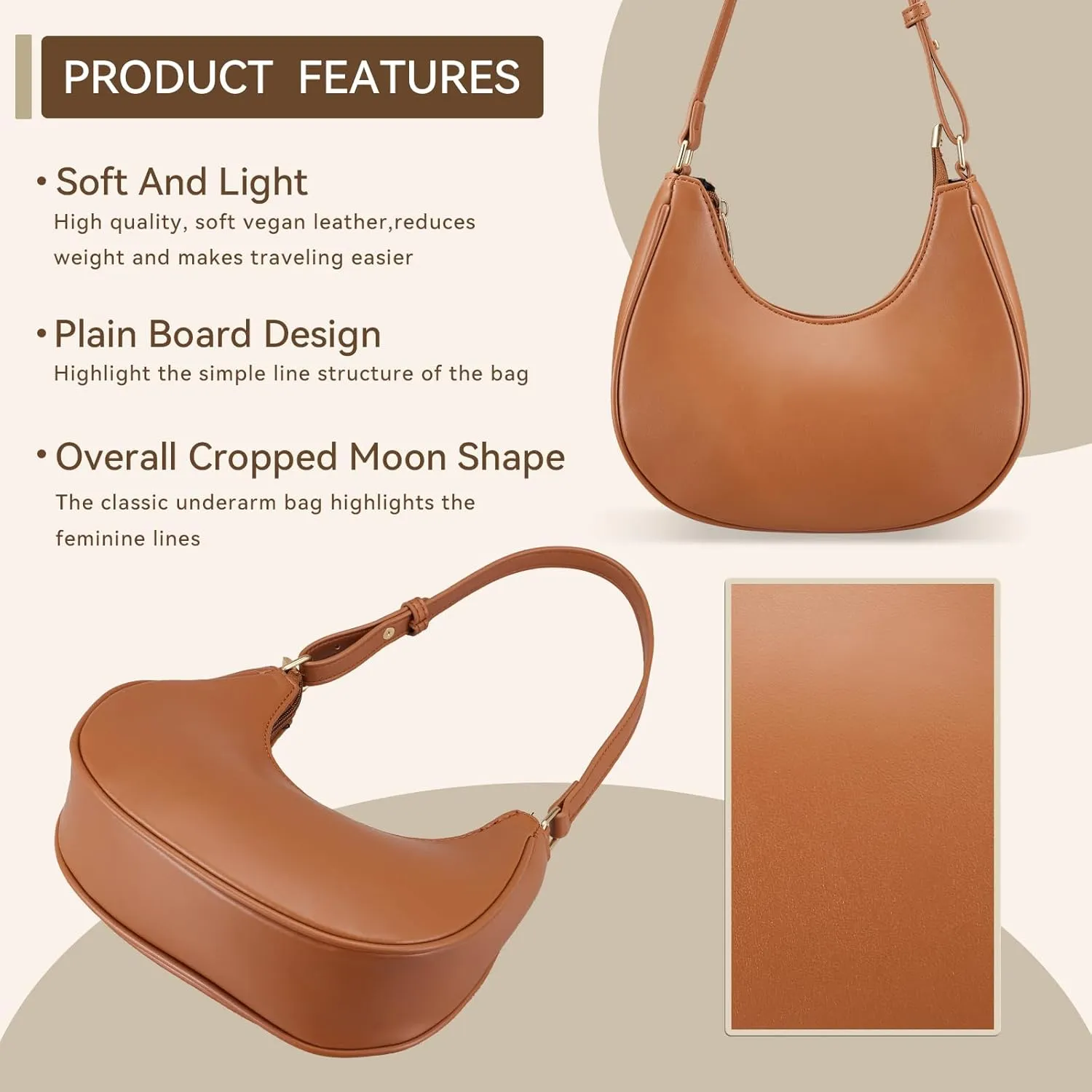 Shoulder Bags for Women,Classic Cute Hobo Tote Handbag Mini Clutch Purse with Zipper Closure