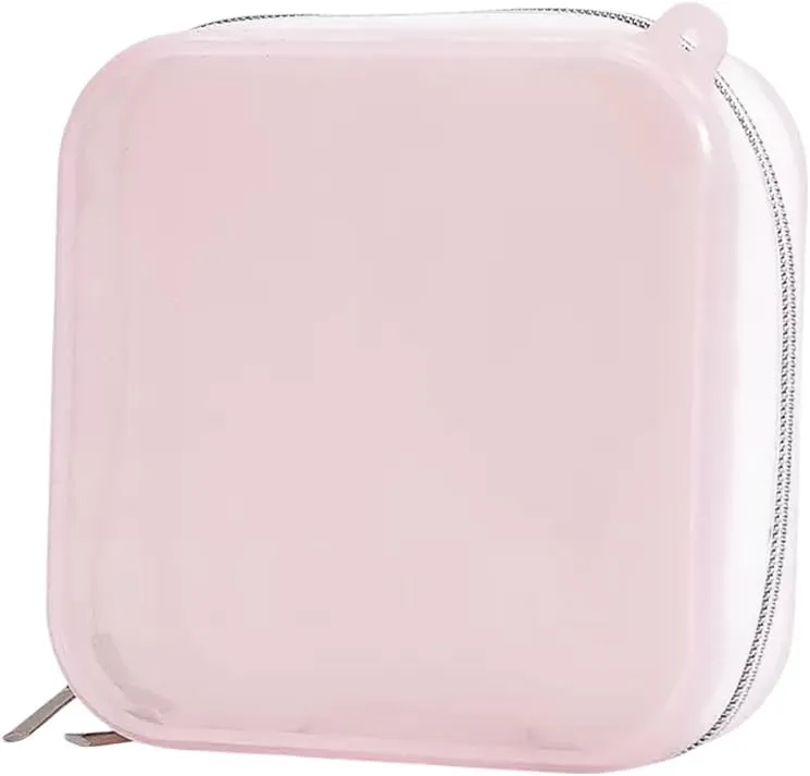 Small Clear Silicone Pouch, Mini Makeup Travel Bag Cute Make up Pouch for Purse Portable Cosmetic Case Clear Toiletry Bag for Women Coin Purse Compact Car Bag for Essentials (Blue)