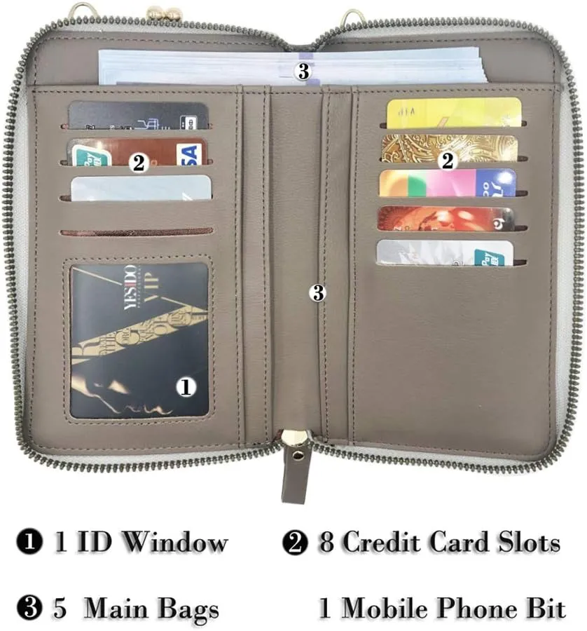 Small Crossbody Purse for Women,Cellphone Shoulder Bags Lightweight PU Leather RFID Blocking Wallet Credit Card Holder