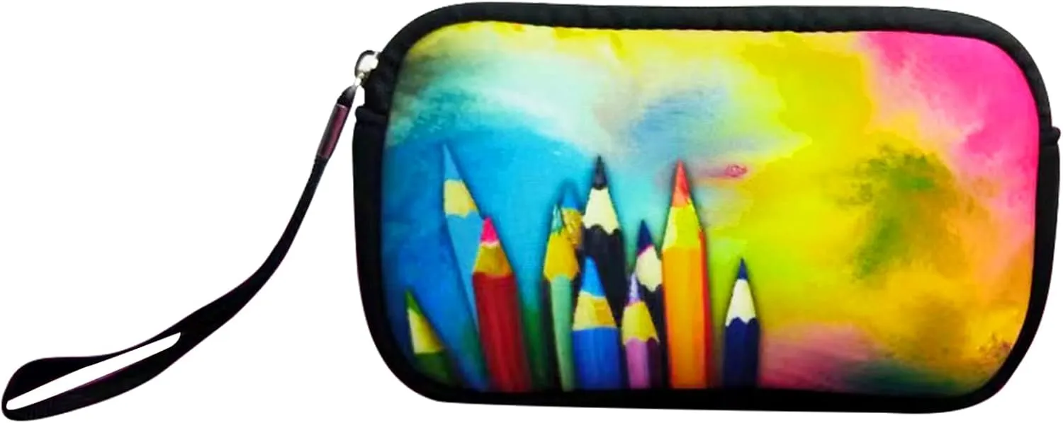 Small Toiletry Bags for Women, Adorable Roomy Makeup Pouch- Purse Cute Cosmetic Bag Travel Toiletry Bag Pouch Waterproof Organizer Bag (Pencils)