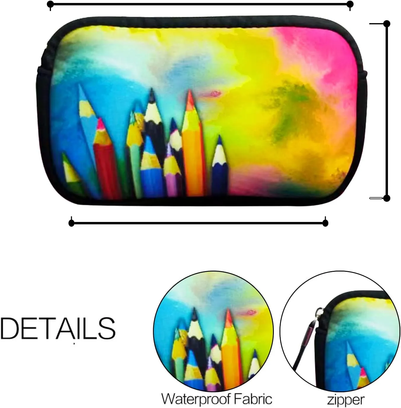 Small Toiletry Bags for Women, Adorable Roomy Makeup Pouch- Purse Cute Cosmetic Bag Travel Toiletry Bag Pouch Waterproof Organizer Bag (Pencils)