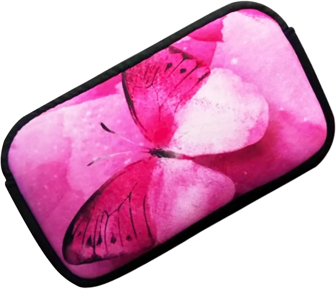 Small Toiletry Bags for Women, Adorable Roomy Makeup Pouch- Purse Cute Cosmetic Bag Travel Toiletry Bag Pouch Waterproof Organizer Bag (Pink Butterfly)