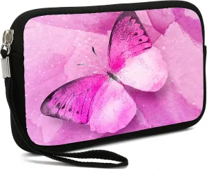 Small Toiletry Bags for Women, Adorable Roomy Makeup Pouch- Purse Cute Cosmetic Bag Travel Toiletry Bag Pouch Waterproof Organizer Bag (Pink Butterfly)