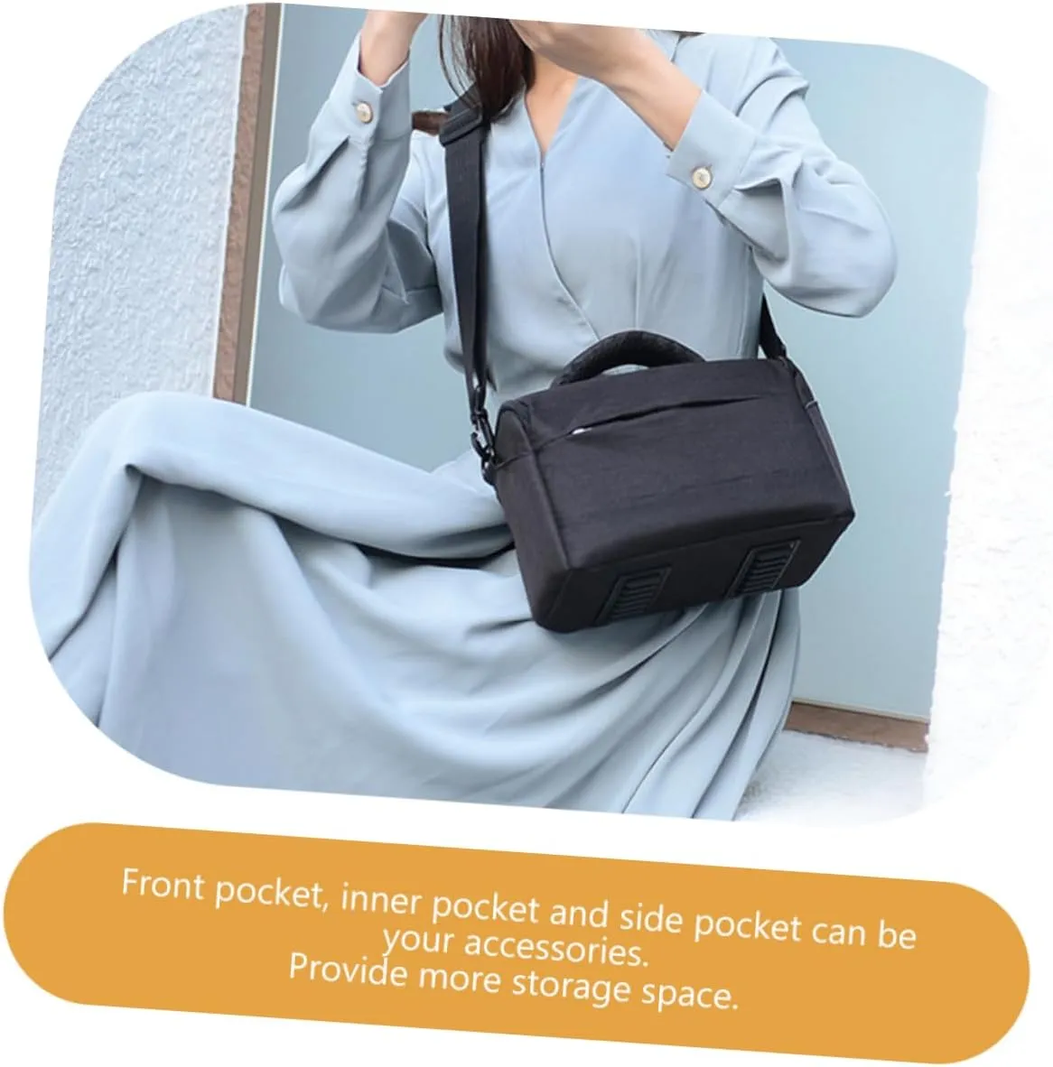SMASOLO Camera Bag Nylon Storage Pouch Shoulder Bag for DSLR Mirrorless Cameras Versatile Cross Body Carrying Design Durable and Fashionable
