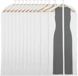Stockroom Plus Clear Garment Bag Covers, Zippered Closet Bags for Clothes (24x60 Inch) - 12 Pack