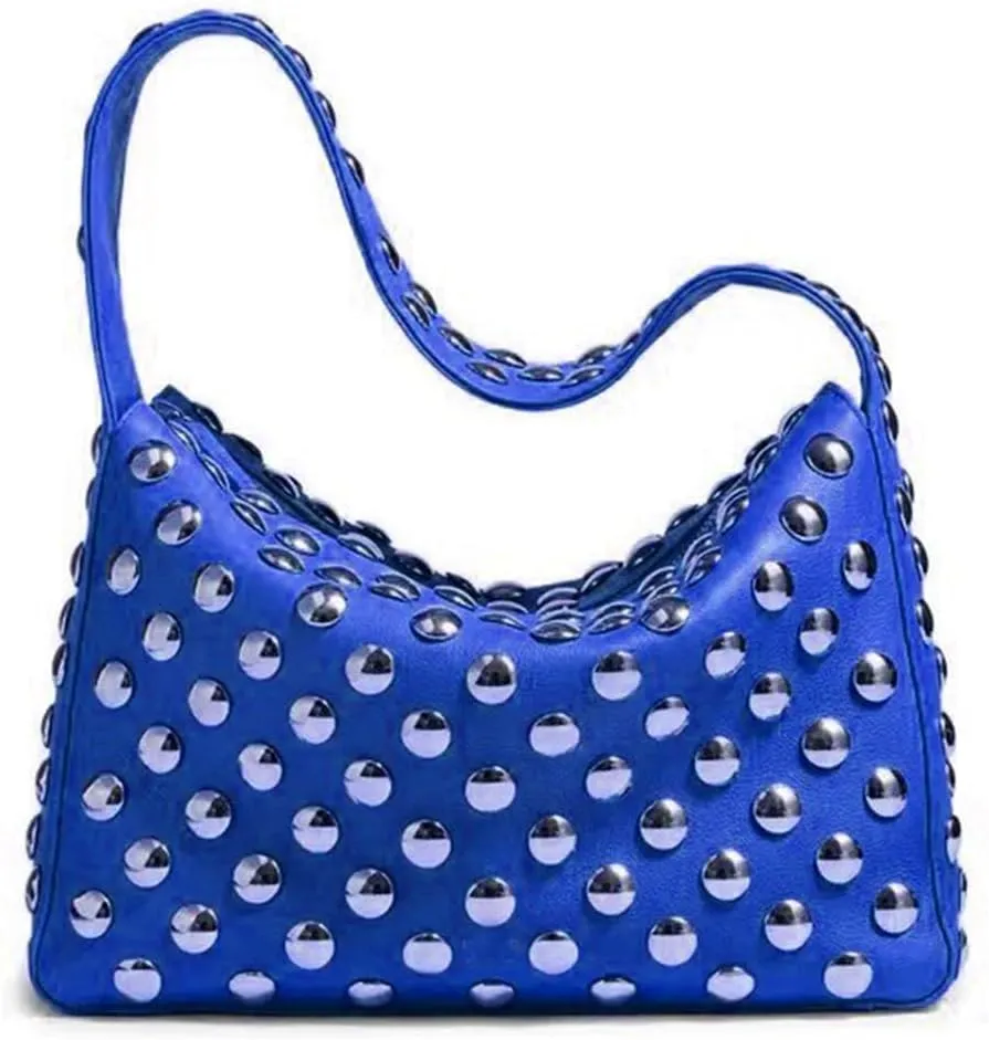 Studded Handbag for Women - Black Punk Shoulder Bag 90s 2000s Vegan Fall Fashion Trendy Purse