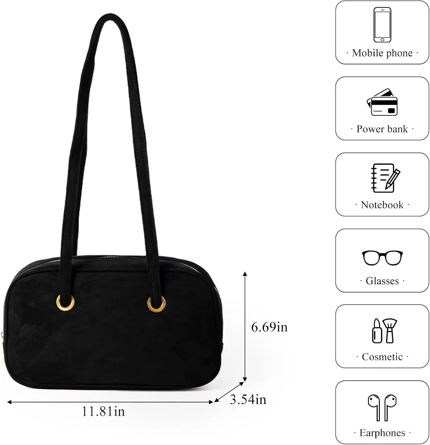 Suede Bags for Women, Cute Small Shoulder Purses Handbags for Women Trendy Hobo Satchel Tote Bags