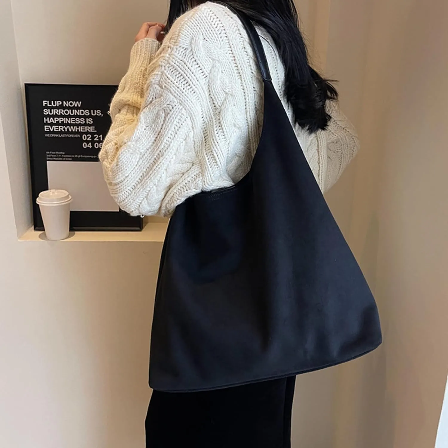 Suede Bags for Women Trendy Brown Suede Purses Hobo Handbag Leather Crossbody Bags for Shopping Party