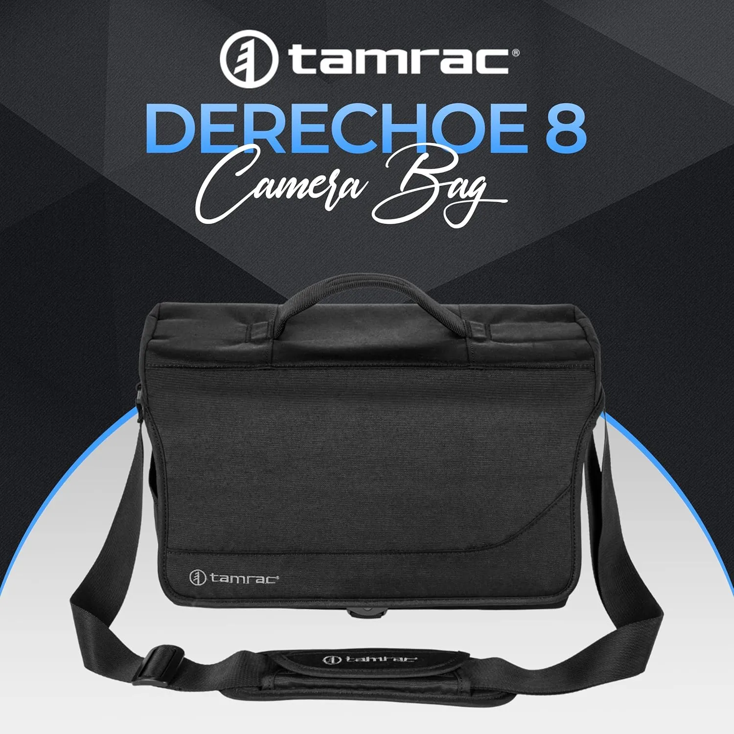 Tamrac Derechoe 8 Camera Bag for Photographers, Camera Case for Photography Accessories, Shoulder Bag for Compact DSLR and Mirrorless Cameras, Crossbody Camera Bag with Tablet Sleeve - Black