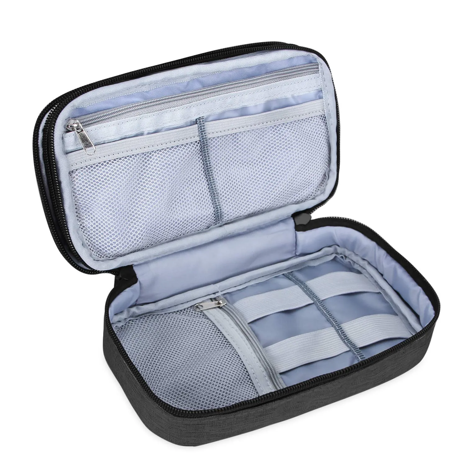 Teamoy Travel Makeup Brush Bag(up to 8.5"), Professional Cosmetic Bags Organizer Case with Handle Strap for Makeup Brushes and Beauty Supplies-Small, Black (No Accessories Included)