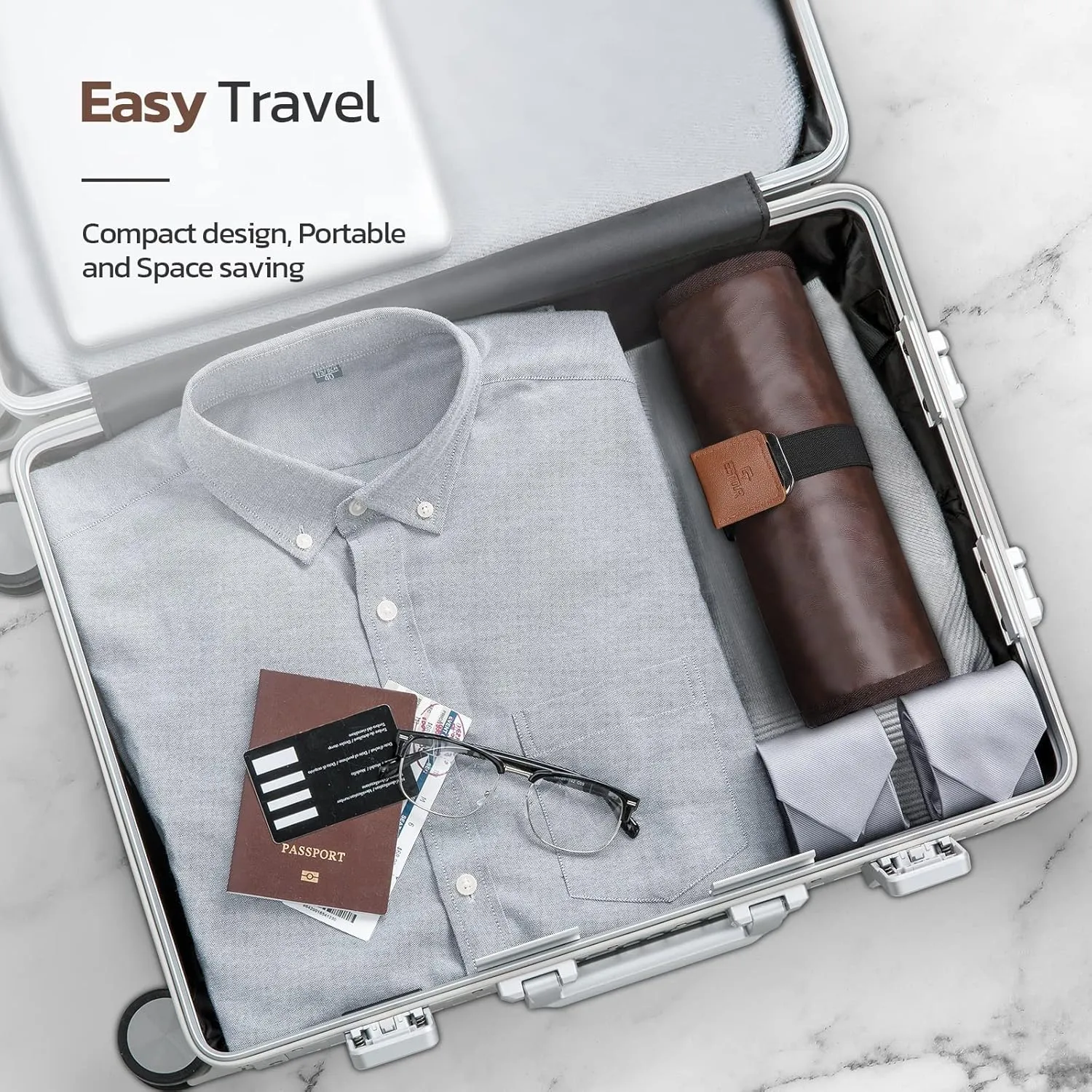 Toiletry Bag for Men, Travel Essentials Travel Toiletry Bag, Water-Resistant Compact Bathroom Roll Organizer for Hygiene, Shaving kit, Gifts for men