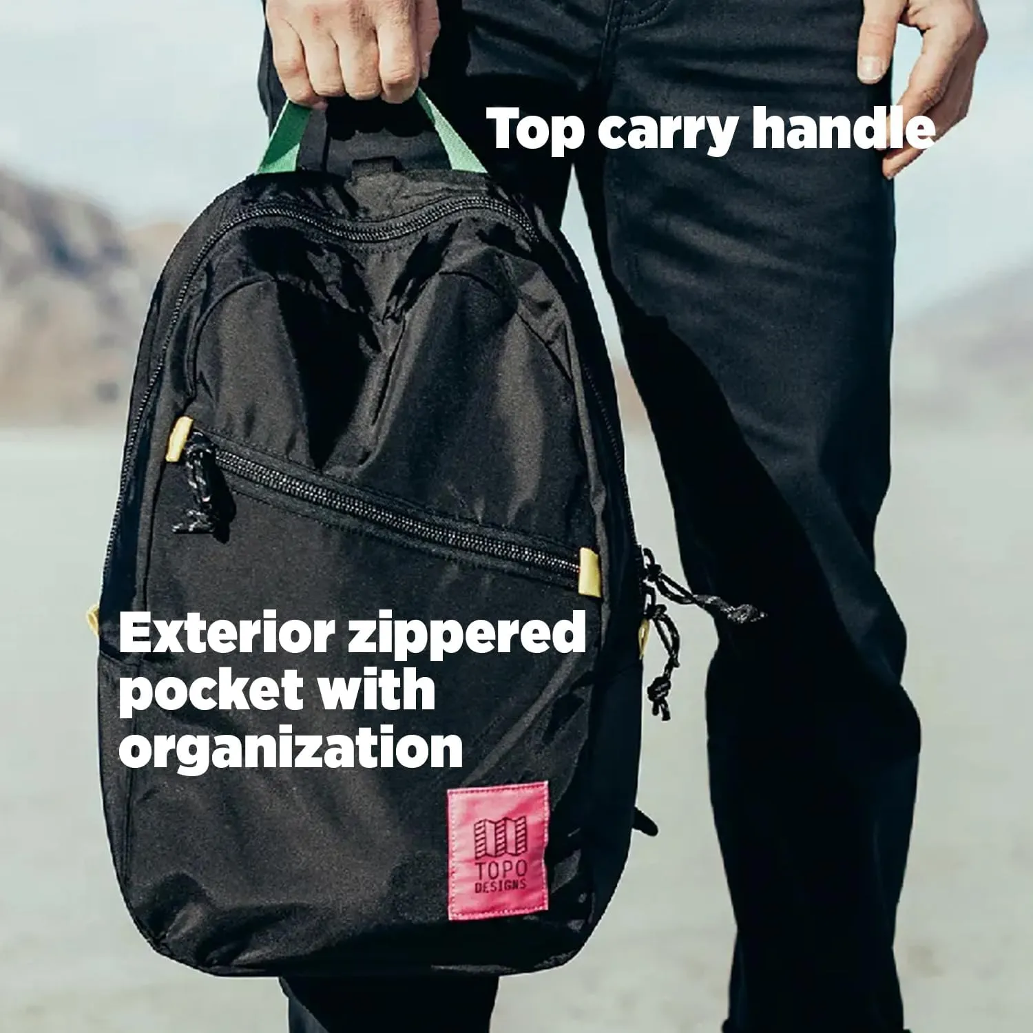 Topo Designs Light Pack - Versatile Everyday   Everywhere Bag, Internal Laptop Sleeve, Padded Shoulder Straps, 2024 Model (Black)