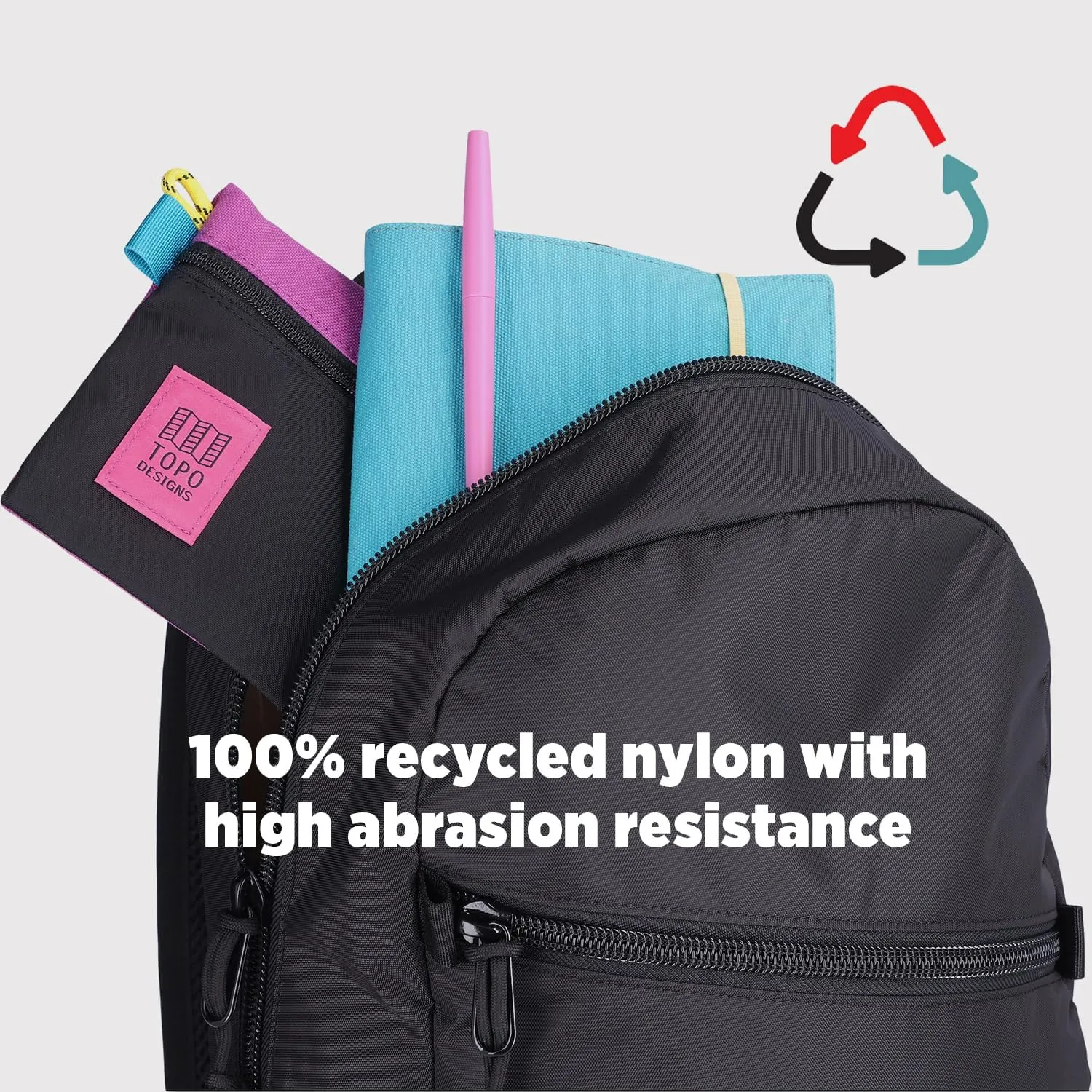 Topo Designs Light Pack - Versatile Everyday   Everywhere Bag, Internal Laptop Sleeve, Padded Shoulder Straps, 2024 Model (Black)