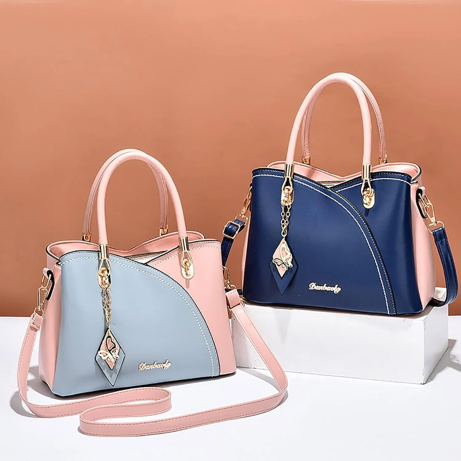 Tote Bag For Women Color Block Women Hobo Handbags Large Capacity Plaid Middle Shoulder Messenger Bag For Daily Work X