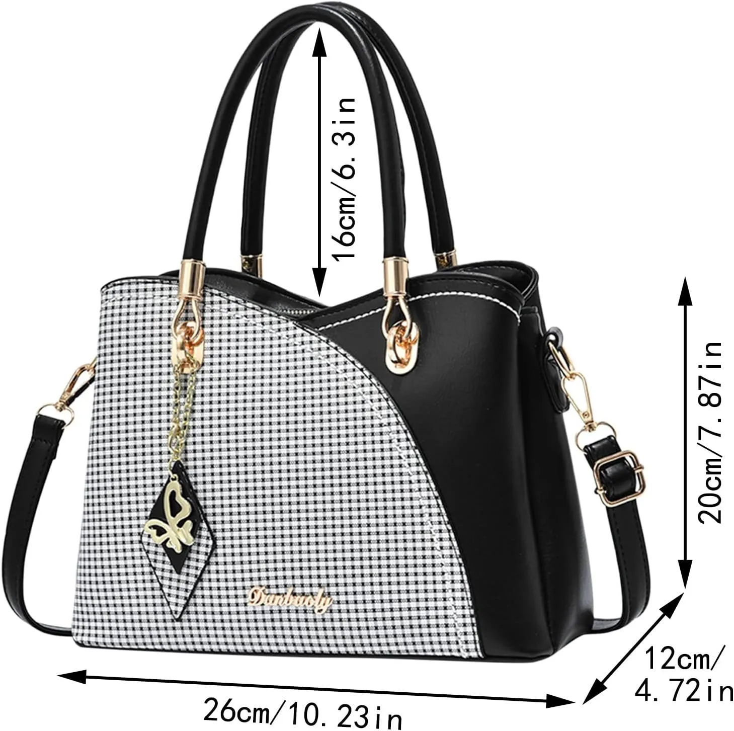 Tote Bag For Women Color Block Women Hobo Handbags Large Capacity Plaid Middle Shoulder Messenger Bag For Daily Work X