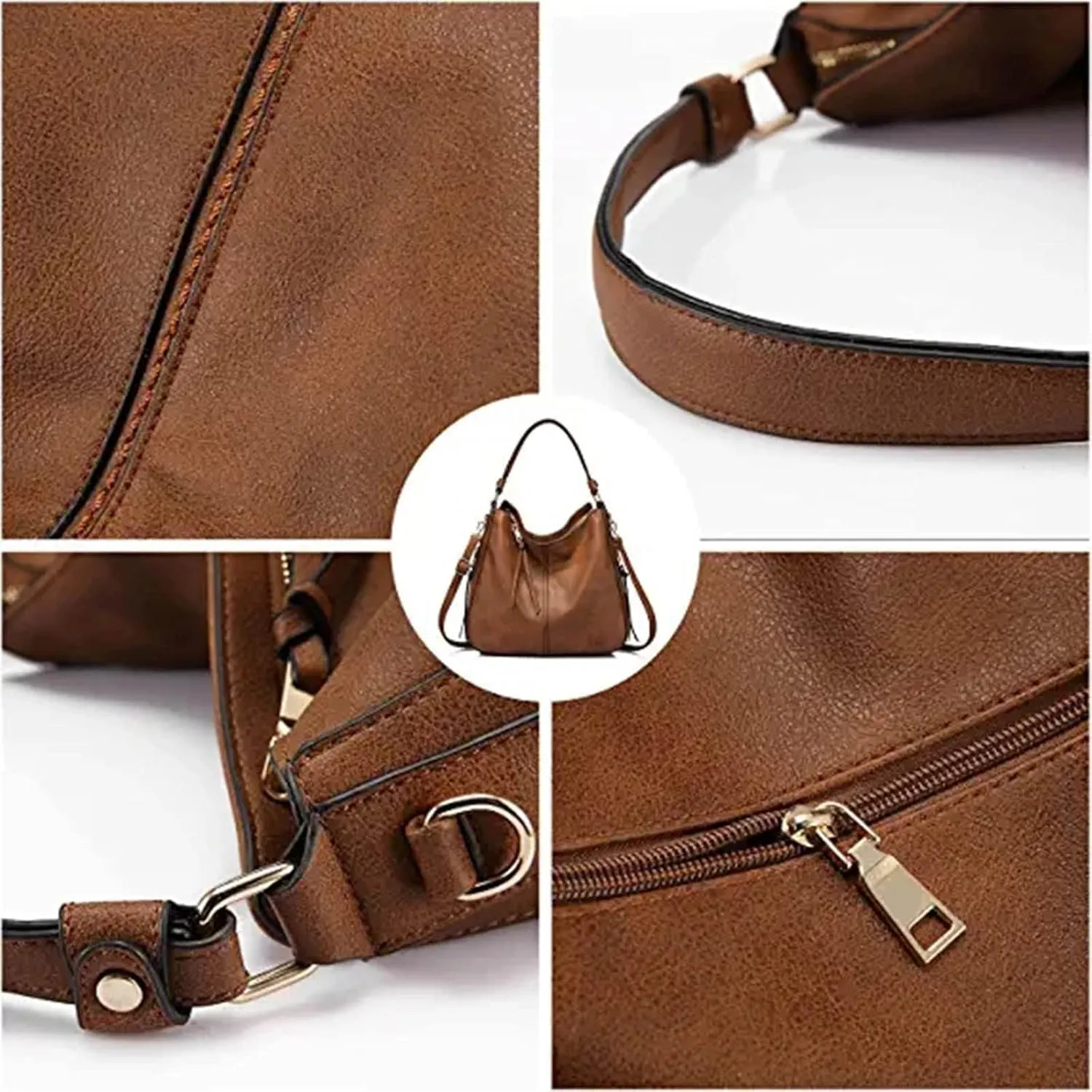 Tote Bag For Women Hobo Handbags Large Designer Ladies Bag Bucket Purse Faux Leather For Shopping Travel
