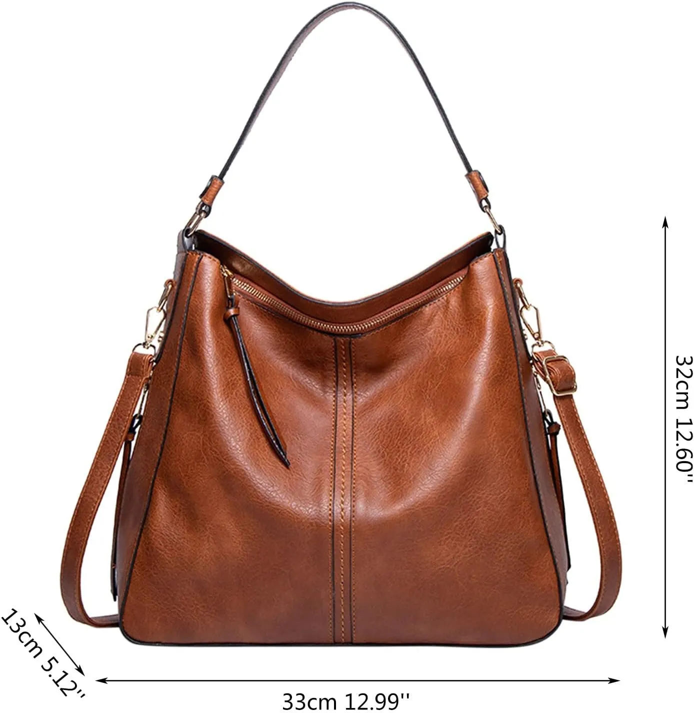 Tote Bag For Women Hobo Handbags Large Designer Ladies Bag Bucket Purse Faux Leather For Shopping Travel