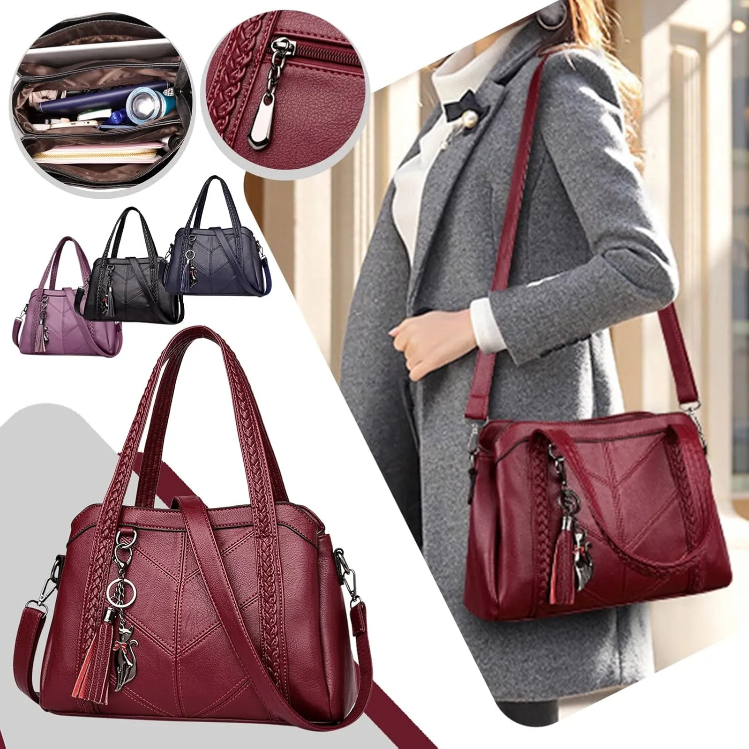 Tote Bag For Women Ladies Large Capacity Hobo Handbag Soft Leather Woman Messenger Bags Luxury Purses Crossbody Handbags R