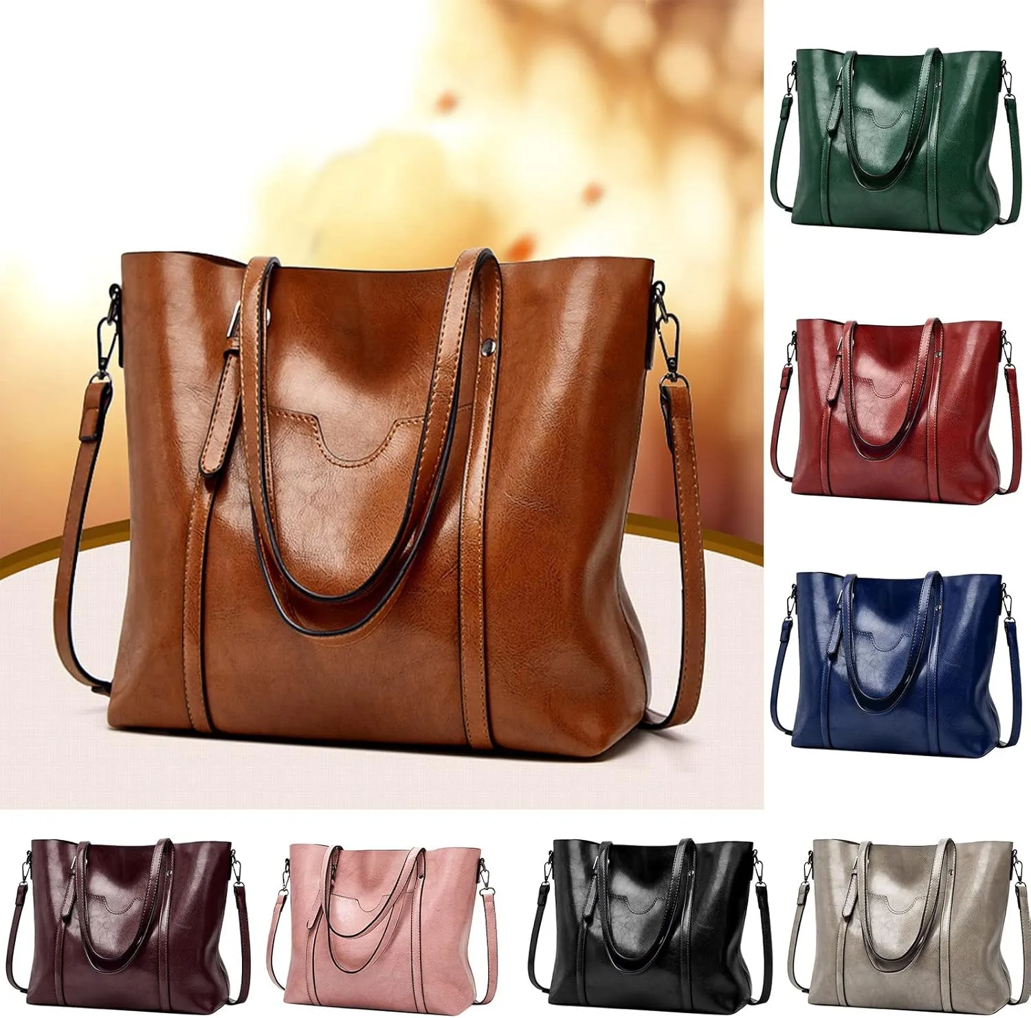 Tote Bag For Women Retro Hobo Handbags Woman Large Designer Ladies Bag Pocket Purse Leather For Daily Shopping Travel Z