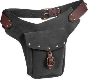 Tote Bag For Women Vintage Medieval Waist Pack Bag Leather Small Purse Leather Sporting Riding Hip Fanny Waist Cos Play M