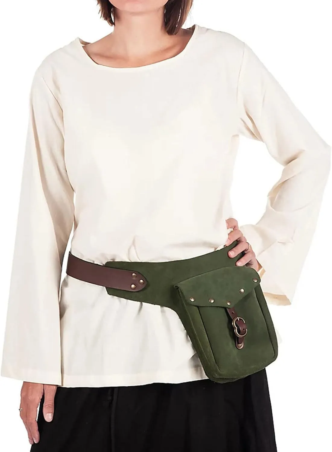 Tote Bag For Women Vintage Medieval Waist Pack Bag Leather Small Purse Leather Sporting Riding Hip Fanny Waist Cos Play M