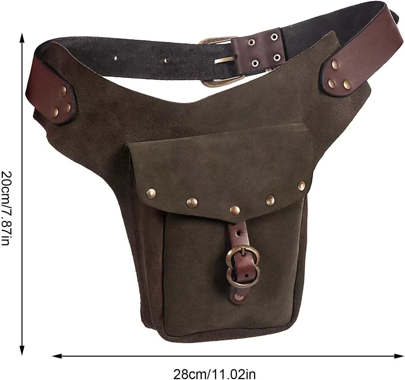 Tote Bag For Women Vintage Medieval Waist Pack Bag Leather Small Purse Leather Sporting Riding Hip Fanny Waist Cos Play M