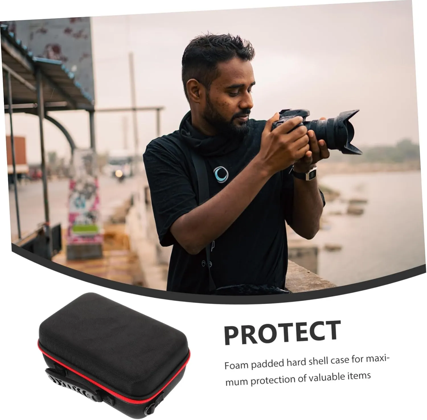 Travel Camera Pouch Durable Splashproof Hard Case with for Digital Accessories Compact for Go Use for DSLR Cameras