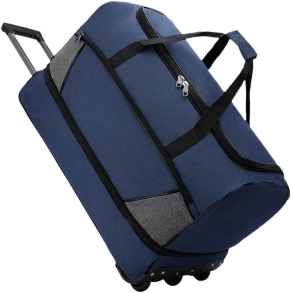 Travel Duffel Bag with Wheels Suit Dress Bag Carrying Case Telescopic Aluminum Handle for Gym Sport Water Resistant Versatile, Blue S