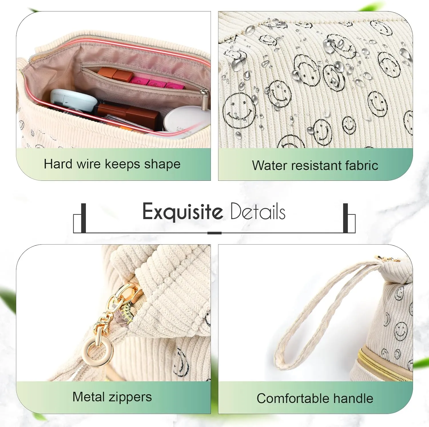 Travel Makeup Bag, Personalized Large Double Layer Make Up Gift Cosmetic Bag for Women, Initials Wide-open Makeup Pouch Organizer Bag for Girls, Roomy Makeup Travel Bags - T